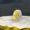 Yellow Stone Radiant Cut 925 Silver Ring