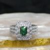 Green Centre Baguette CZ Ring