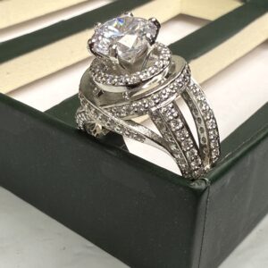 Ring With Criss Cross CZ Band