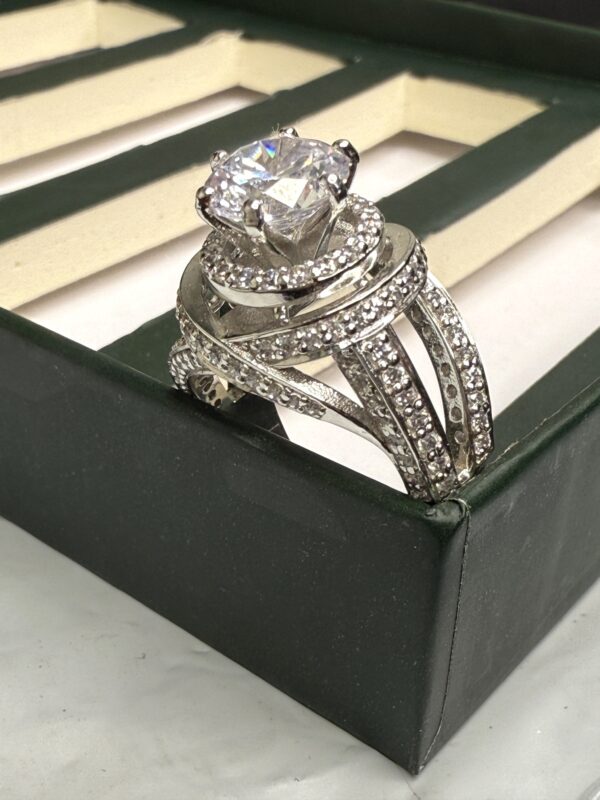 Ring With Criss Cross CZ Band