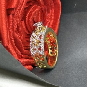 Silver Floral Solitaire Ring
