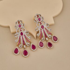 Crimson Royale Drop Earrings In 925 Sterling Silver - 2