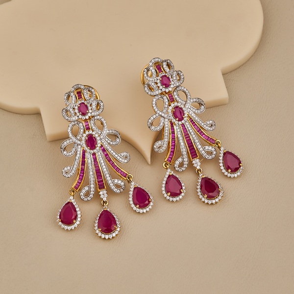 Crimson Royale Drop Earrings In 925 Sterling Silver - 2