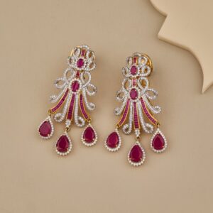 Crimson Royale Drop Earrings In 925 Sterling Silver - 3