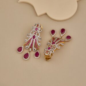 Crimson Royale Drop Earrings In 925 Sterling Silver - 4