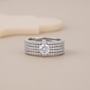 Eternal Grace 5-Line Solitaire Ring In 925 Sterling Silver - 1