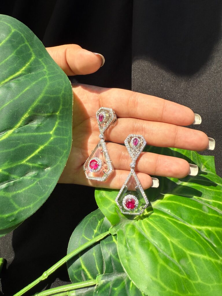 925 Silver Geometric Drop Earrings