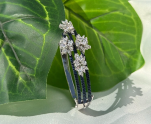 Blue Rhodium Designer Silver Bracelet