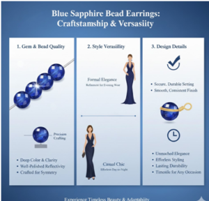 Blue Sapphire Bead Earring