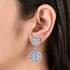 Elegant Double-Circle CZ Earrings in 925 Silver - 1