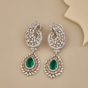 Elegant Emerald CZ Earrings in 925 Silver - 4