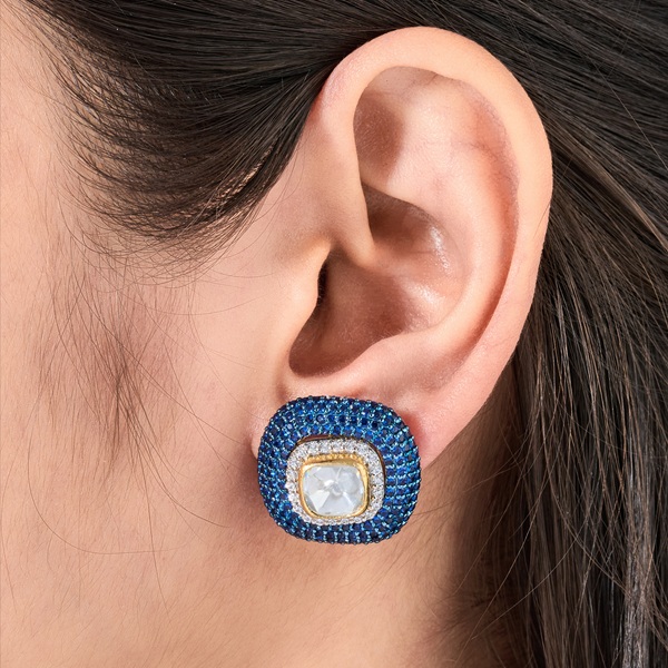 Midnight Blue Sparkle CZ Stud Earrings - 1 Midnight Blue Sparkle CZ Stud Earrings - 1