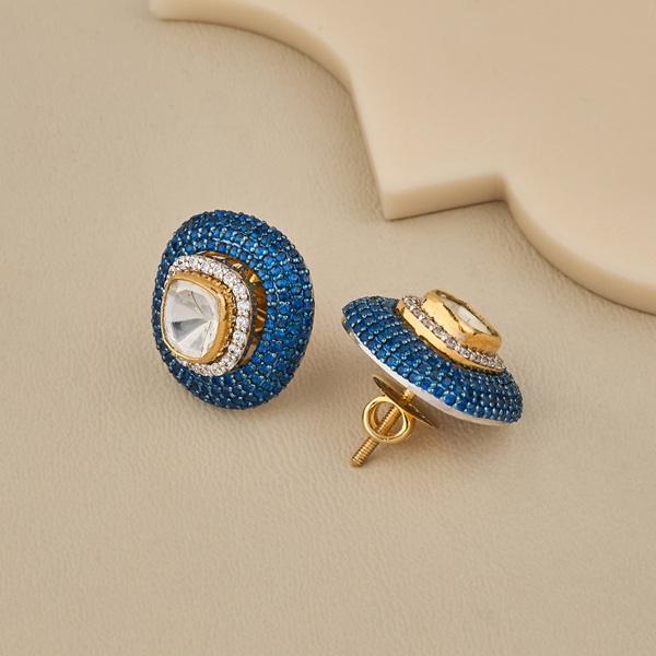 Midnight Blue Sparkle CZ Stud Earrings - 2 Midnight Blue Sparkle CZ Stud Earrings - 2