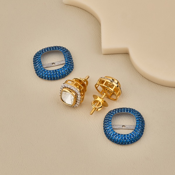 Midnight Blue Sparkle CZ Stud Earrings - 3 Midnight Blue Sparkle CZ Stud Earrings - 3