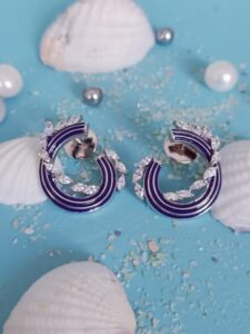 Blue Enemal Earring