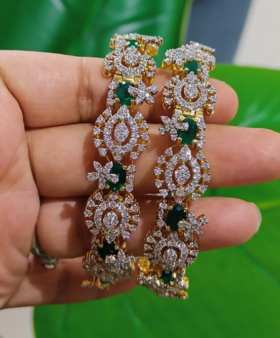 Emerald Blossom Bangle Set