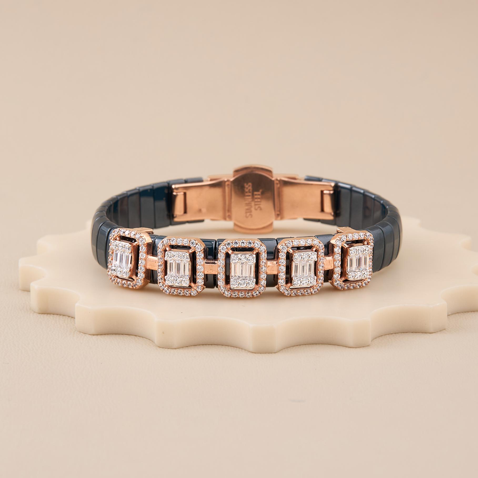 Midnight Frame CZ Designer Bracelet - 2