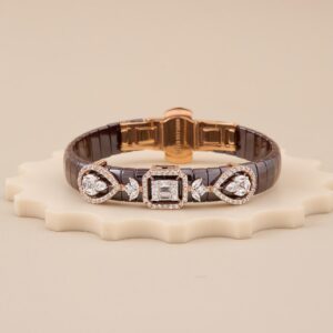 Geometric Bloom Brown CZ Bracelet - 1
