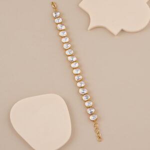 Celestia Bezel-Set Golden CZ Bracelet - 1
