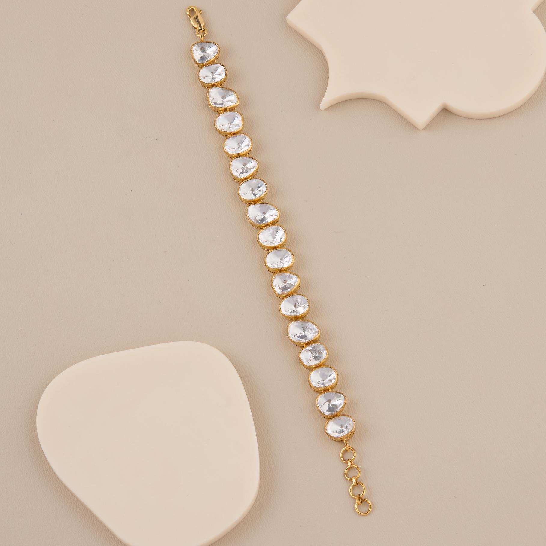 Celestia Bezel-Set Golden CZ Bracelet - 1