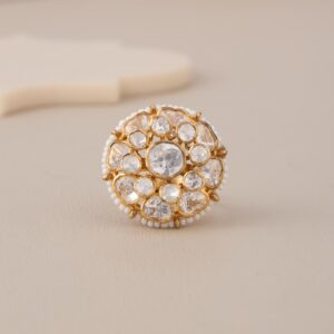 Golden Polki Cluster Ring - 1