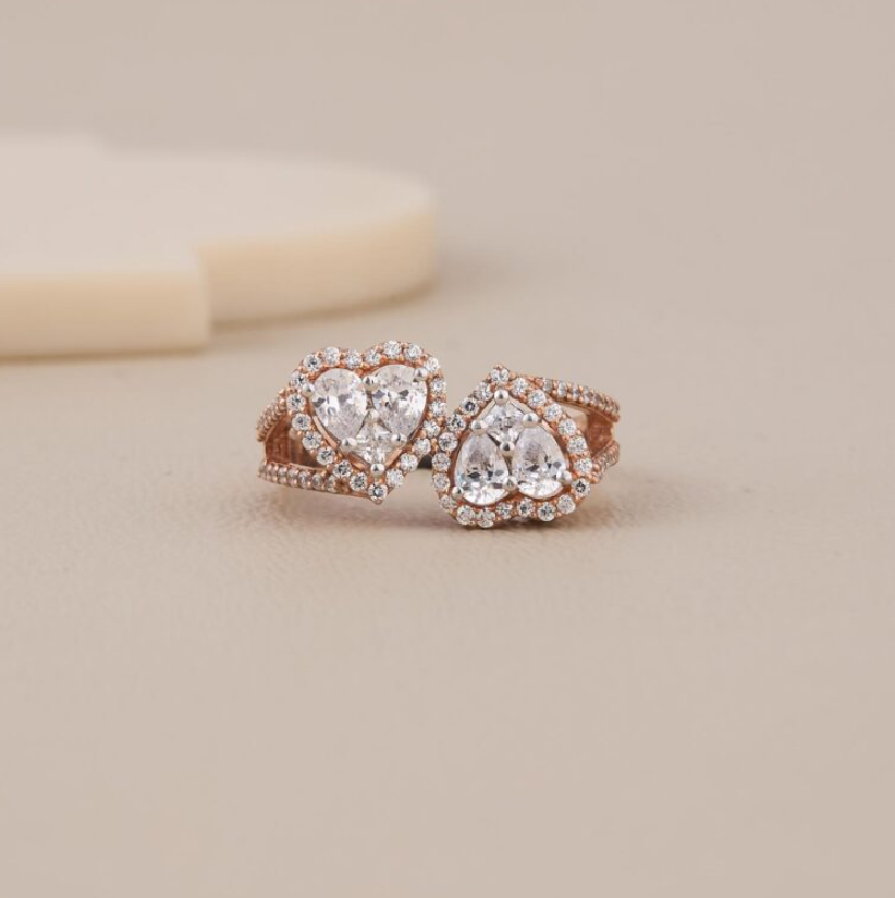 Two Heart Design Pressure Ring