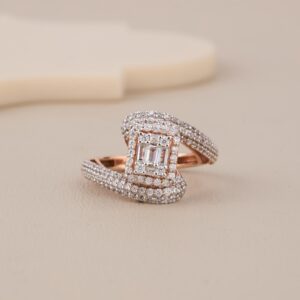 Double Curve Halo Luxe Ring - 1