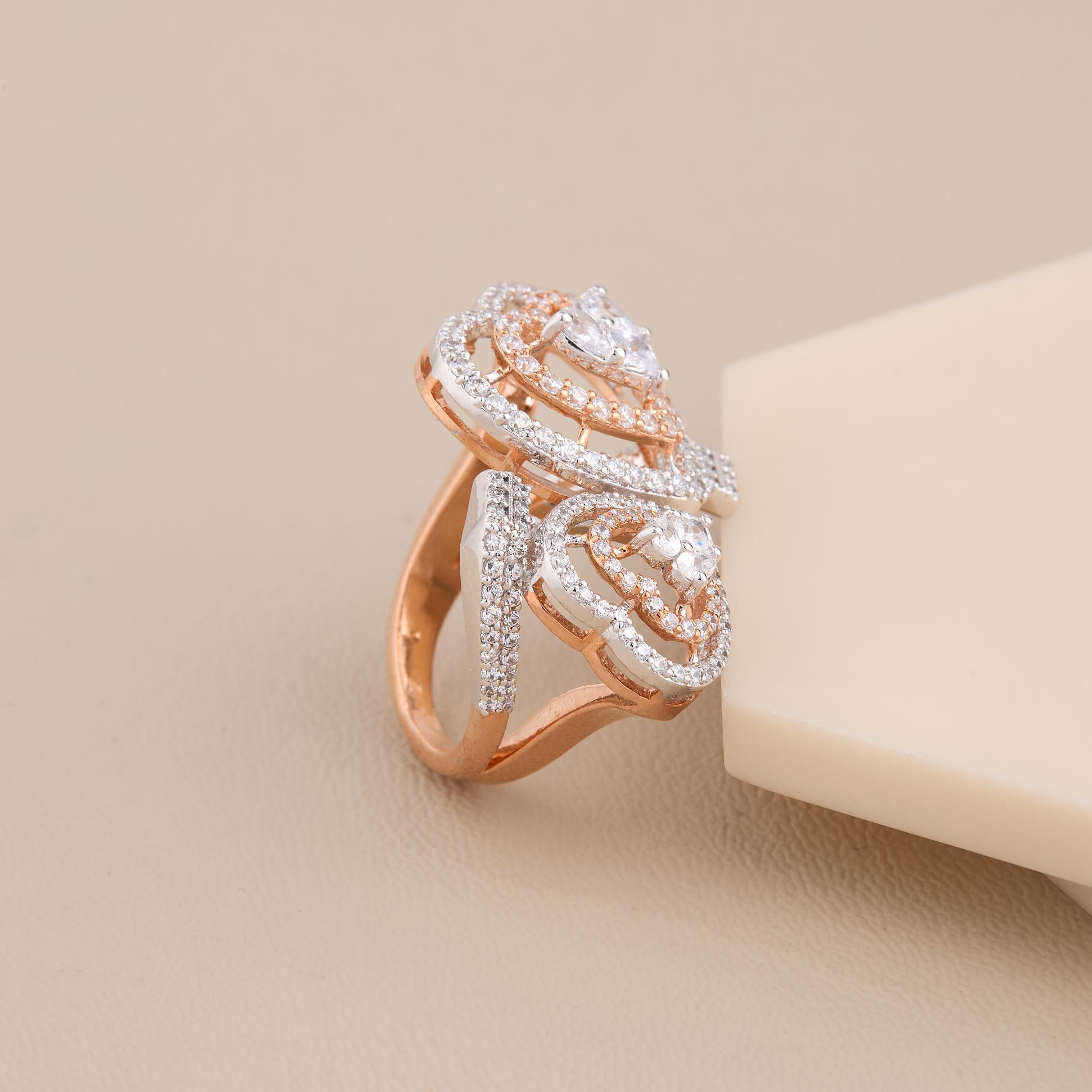 Eternal Hearts Rose Gold Sparkle Ring - 3