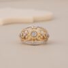 Golden Floral Filigree CZ Statement Ring - 1