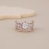 Double Curve Diamond-Look Ring - 1