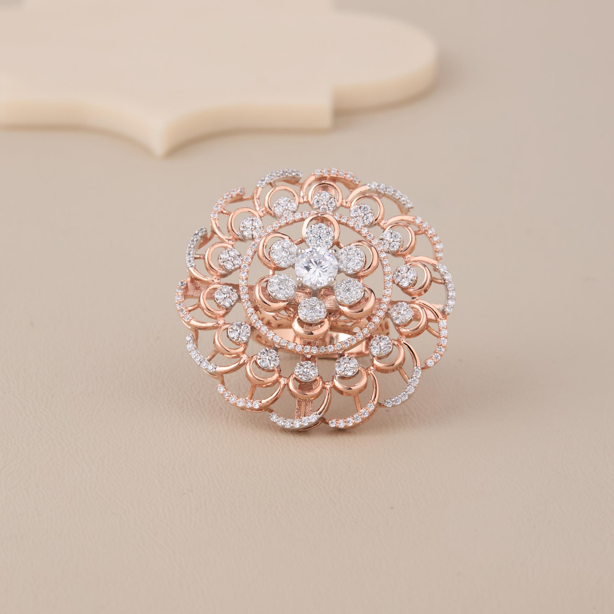 Sculpted Petal Cluster Designer Ring - 1 Sculpted Petal Cluster Designer Ring - 1