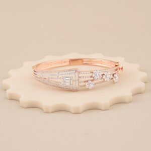 Rose Gold Multi-Line Sparkle Bracelet - 1