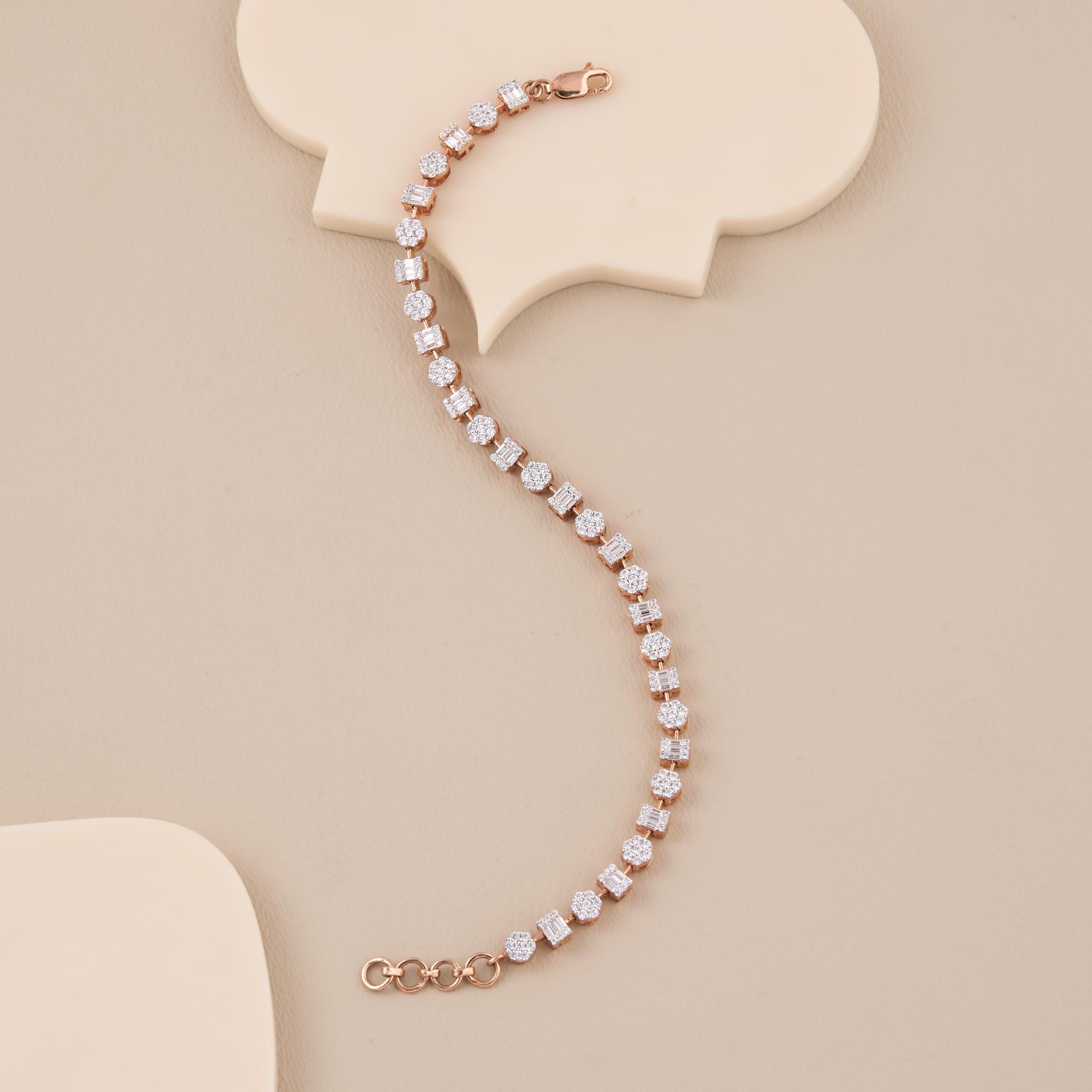 Aurelia Alternating Cut Designer Tennis Bracelet - 1