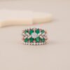 Emerald Bloom Rose Gold Statement Ring - 1