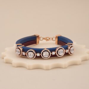 Navy Luxe Rose Gold CZ Bracelet - 1