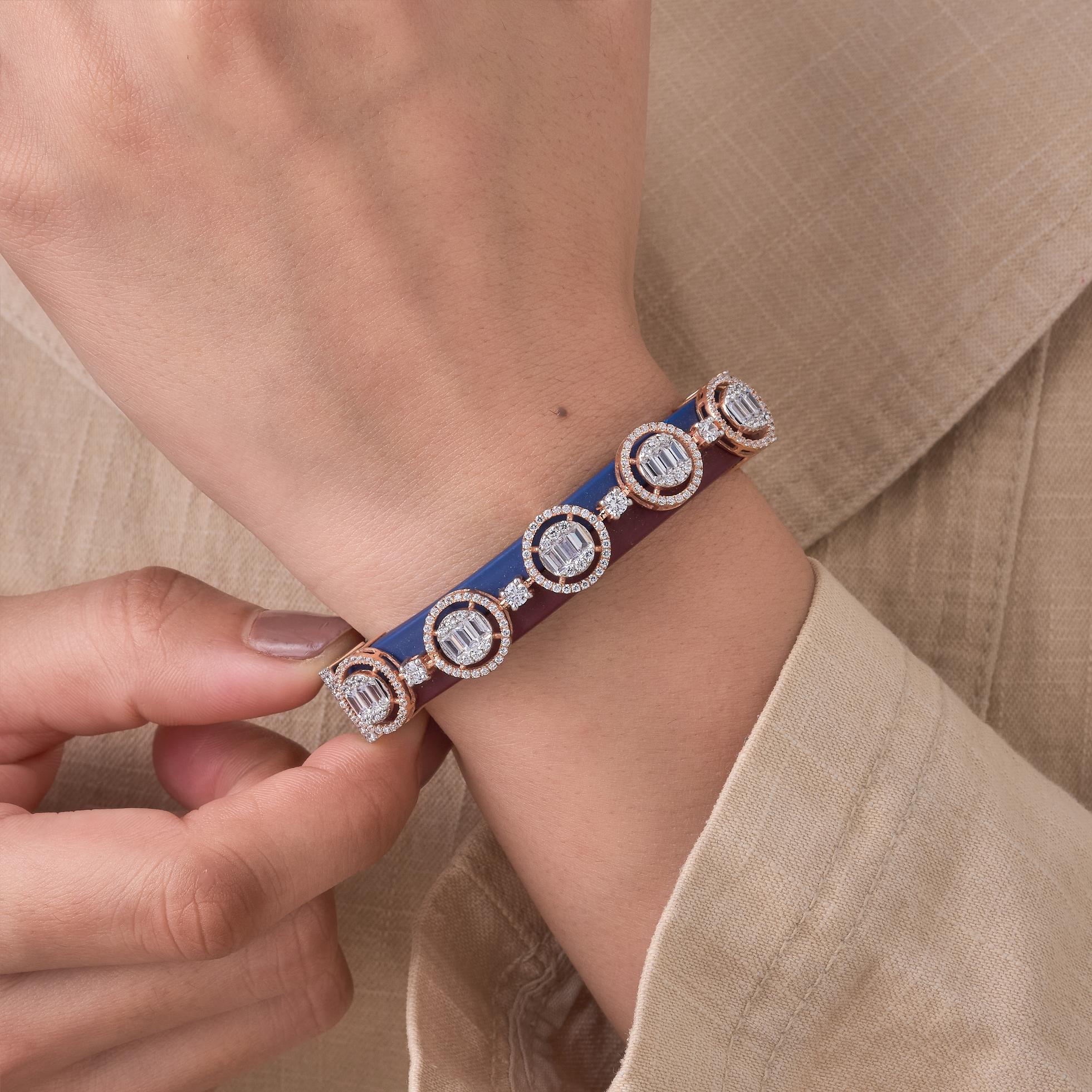 Navy Luxe Rose Gold CZ Bracelet - 3