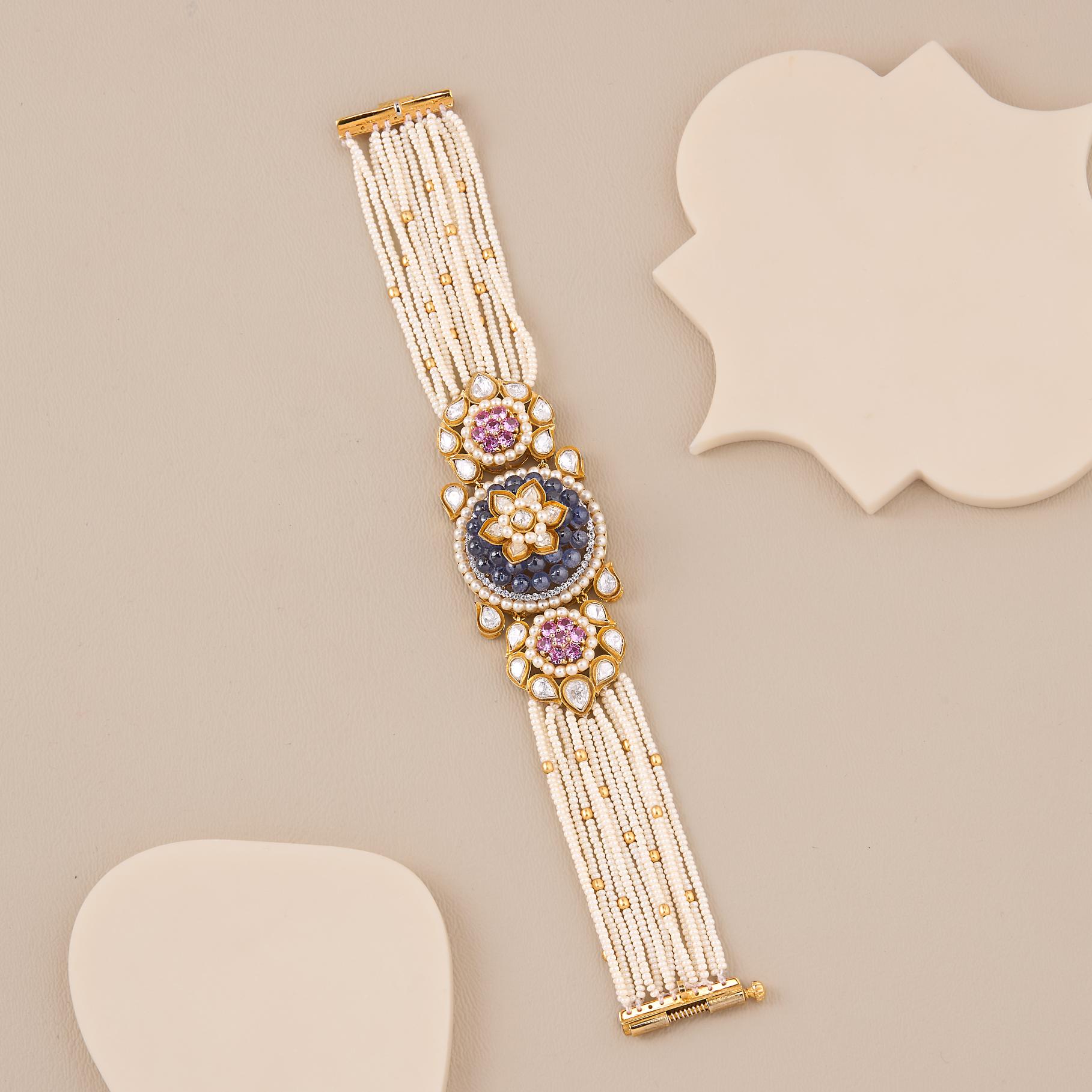 Rajvika Multistrand Pearl Designer Bracelet - 1 Rajvika Multistrand Pearl Designer Bracelet - 1