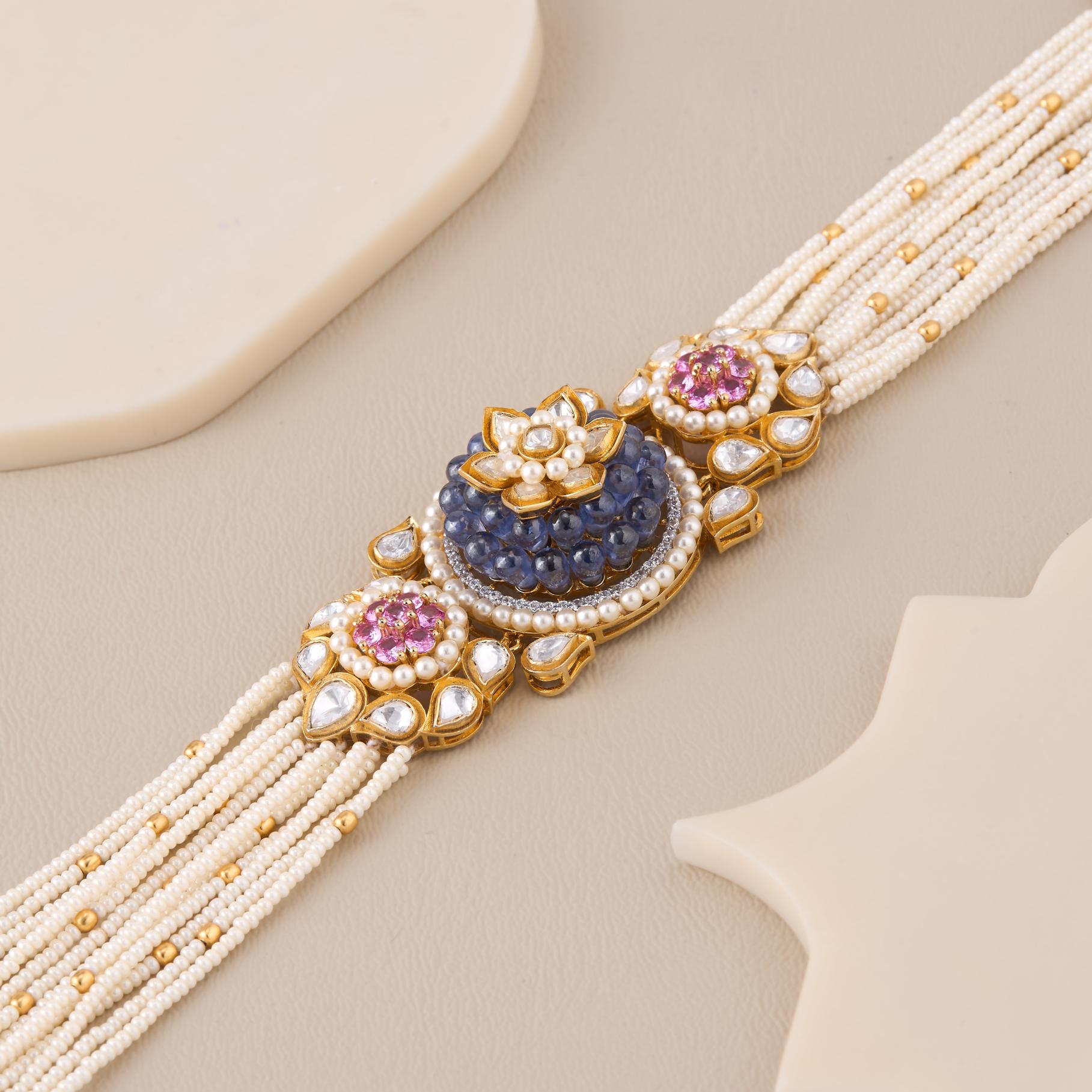 Rajvika Multistrand Pearl Designer Bracelet - 2