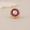 Royal Ruby Floral Halo Ring - 1